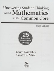 Cover of Uncovering Student Thinking about Mathematics in the Common Core, High School by Cheryl Rose Tobey