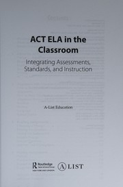 Front cover of ACT ELA in the Classroom by A-List A-List Education