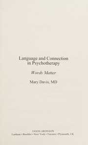 Front cover of Language and connection in psychotherapy by Mary Davis