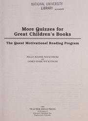 Front cover of More quizzes for great children's books by Polly Jeanne Wickstrom