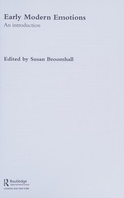 Front cover of Early Modern Emotions by Susan Broomhall