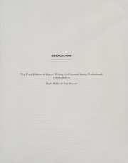Front cover of Report writing for criminal justice professionals by Larry S. Miller