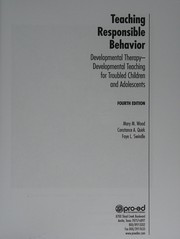 Cover of Teaching responsible behavior by Mary M. Wood