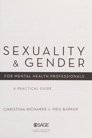 Cover of Sexuality and Gender for Mental Health Professionals by Christina Richards
