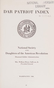 Cover of DAR patriot index by Daughters of the American Revolution.
