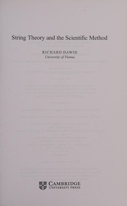 Cover of String Theory and the Scientific Method by Richard Dawid