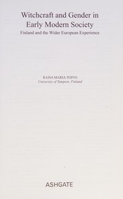 Front cover of Witchcraft and gender in early modern society by Raisa Maria Toivo