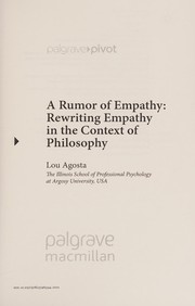 Front cover of A rumor of empathy by Louis Agosta