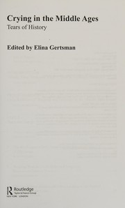 Front cover of Crying in the Middle Ages by Elina Gertsman