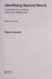Cover of Identifying Special Needs by Glynis Hannell