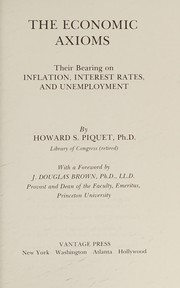 Front cover of The economic axioms by Howard S. Piquet