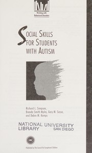 Cover of Social skills for students with autism by Simpson, Richard L.