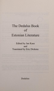 Front cover of The Dedalus book of Estonian literature by Jan Kaus