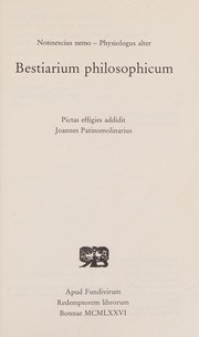 Cover of Bestiarium philosophicum by Nonnescius nemo.