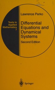 Cover of Differential Equations and Dynamical Systems by Lawrence Perko