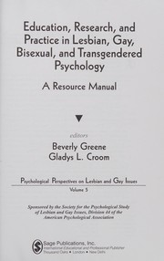 Cover of Education, research, and practice in lesbian, gay, bisexual, and transgendered psychology by Beverly Greene
