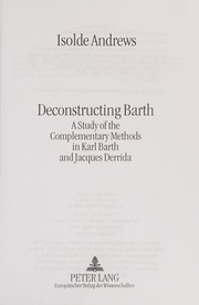 Cover of Deconstructing Barth by Isolde Andrews