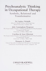 Front cover of Psychoanalytic thinking in occupational therapy by Lindsey Nicholls