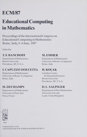 Front cover of ECM/87, educational computing in mathematics by International Congress on Educational Computing in Mathematics (1987 Rome, Italy)