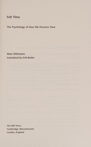Cover of Felt time by Marc Wittmann