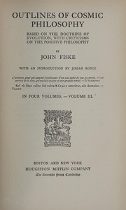 Front cover of Outlines of cosmic philosophy by John Fiske