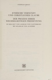Front cover of Ethische Vernunft und christlicher Glaube by Stephan Ernst