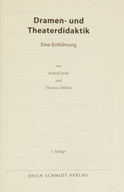 Cover of Dramen- und Theaterdidaktik by Rudolf Denk