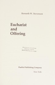 Front cover of Eucharist and offering by Kenneth Stevenson