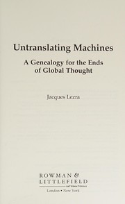 Cover of Untranslating Machines by Jacques Lezra