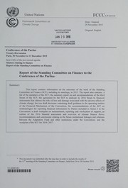 Cover of Report of the Standing Committee on Finance to the Conference of the Parties by Conference of the Parties (United Nations Framework Convention on Climate Change)