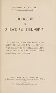 Cover of Problems of science and philosophy by Aristotelian Society (Great Britain)