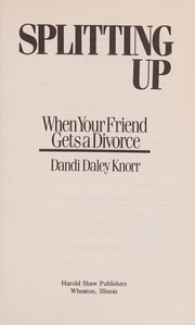 Cover of Splitting up by Dandi Daley Knorr