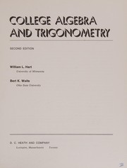 Front cover of College algebra and trigonometry by William Le Roy Hart