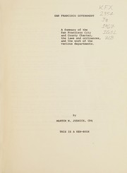 Front cover of San Francisco government by Martin W. Judnich
