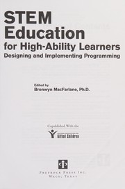 Cover of STEM Education for High-Ability Learners by Bronwyn MacFarlane