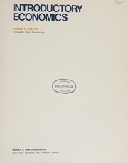 Front cover of Introductory economics by Ronald A. Wykstra