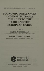Front cover of Economic Imbalances and Institutional Changes to the Euro and the European Union by Rajmund Mirdala