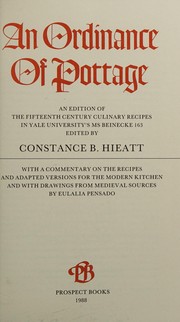 Front cover of An Ordinance of pottage by Constance B. Hieatt