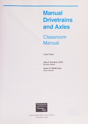 Front cover of Manual drivetrains and axles by John F. Kershaw