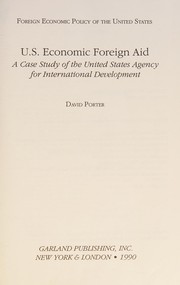 Cover of U.S. economic foreign aid by Porter, David