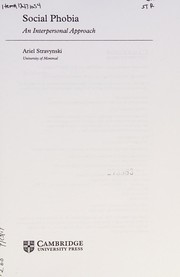 Cover of Social Phobia by Ariel Stravynski