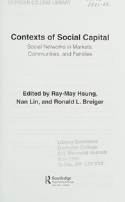 Cover of Contexts of social capital by Nan Lin