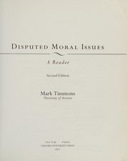 Cover of Disputed moral issues by Mark Timmons