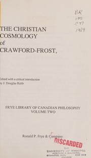 Cover of The Christian cosmology of Crawford-Frost by William Albert Crawford-Frost