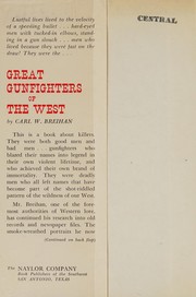 Cover of Great gunfighters of the West by Carl W. Breihan