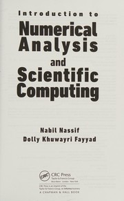 Cover of Introduction to numerical analysis and scientific computing by Nabil Nassif