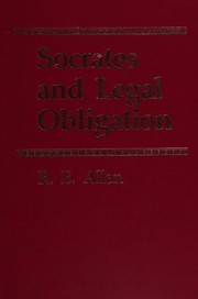 Front cover of Socrates and legal obligation by Reginald E. Allen