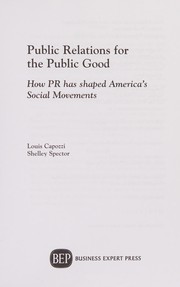 Front cover of Public Relations for the Public Good by Shelley Spector
