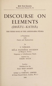 Cover of Discourse on elements (Dhātu-kathā) by Unknown