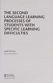 Cover of The second language learning processes of students with specific learning difficulties by Judit Kormos